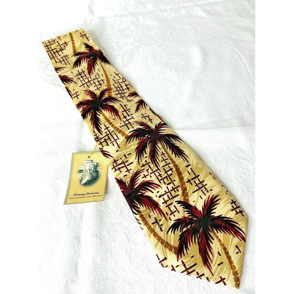 NEW! Tommy Bahama Neck Tie Havana Palms 100% Silk Damask Old Havana Collection - Picture 3 of 11